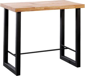 Home Heavenly Home Heavenly - Mesa Alta Industrial Darek, Mesa Alta De Madera Y Patas Met&aacute;licas En u, Con Reposapi&eacute;s. Medida: 120x70 Cm Color: Roble Nordish - Negro