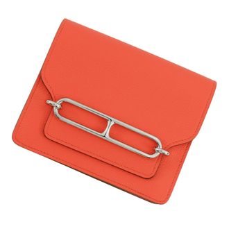 Herm&egrave;s Orange Sienne Evercalf Leather Wallet (Bi-Fold) (Pre-Owned)