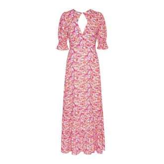 Americandreams Koko Dress Long Open Back - Dames - Casual kleedjes - Veelkleurig - XL - Kleedjes