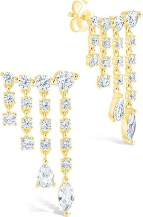 Sterling Forever Adrian Cubic Zirconia Drop Earrings in Gold at Nordstrom