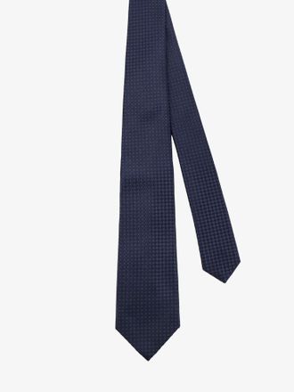 Kiton Silk Micro-Pattern Necktie - Navy