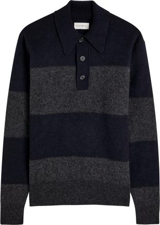 Oliver Spencer Paxton Striped-intarsia Wool Jumper - Navy - M