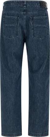 Fendi FF-Print Cotton Denim Jeans - Blue