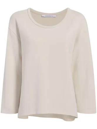 Another Tomorrow scoop-neck jersey top - women - SeaCell/Organic Cotton - M - Neutrals