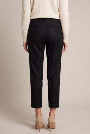 Brunello Cucinelli Wool-Blend Cropped Trousers - Black