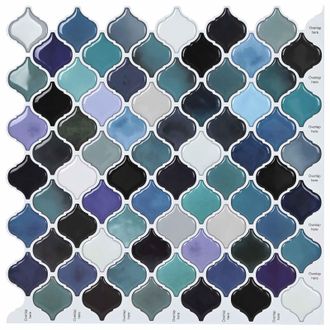 vidaXL Piastrella Lanturn 50 Pz Blu Verde 27 X 27 Cm Poliuretano E Pet Vidaxl