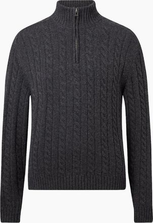 Belstaff Mens Belstaff Westport Quarter Zip Charcoal melange - Black - Size: 42