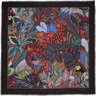 Ferragamo Womens Batik Print Cashmere Shawl In Multicolor