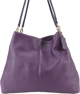 Coach Purple Leather Tote Bag (Pre-Owned)