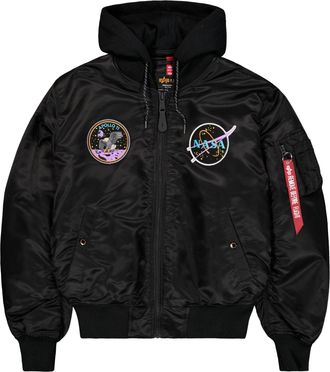 Alpha Industries Bomberjacke ALPHA INDUSTRIES MA-1 VF Hood Dark Side, Herren, Gr. 3XL, schwarz, Obermaterial: 100% Nylon; Futter: 100% Nylon; F&uuml;llung: 100% Polyester, 