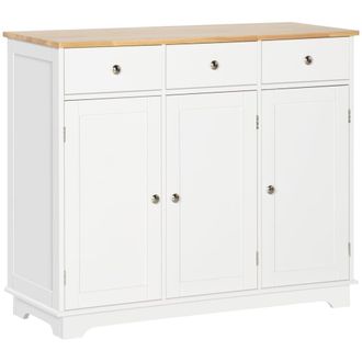 HOMCOM Aparador de cocina 101x40x85 cm blanco