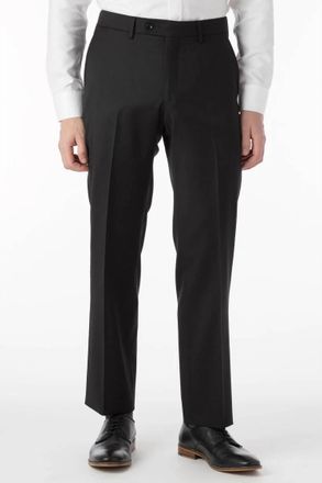 Ballin Super 130S Loro Piana Wool Gabardine Flat Front Trouser - Park Traditional Fit In Black