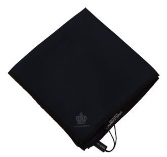 Dolce & Gabbana Mens Black Square Handkerchief Silk Scarf