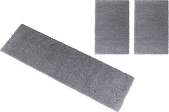 Bruno Banani Bettumrandung »Shaggy Soft« Höhe 30 mm 3 Stk. tlg. gewebt, Uni-Farben, besonders weich, Bettvorleger, Läufer-Set