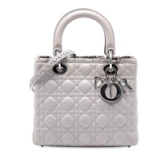 Dior Pre-owned Dior Medium Lambskin Cannage Ruffle Lady Dior Ladies 02-MA-1100