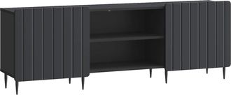 vidaXL Mueble De Tv Negro 150 X 31 X 52 Cm Madera De Ingenier&iacute;a Vidaxl