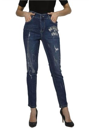 Frank Lyman Design Brooklyn Be Brave And Free Sparkle Jean In Denim Blue