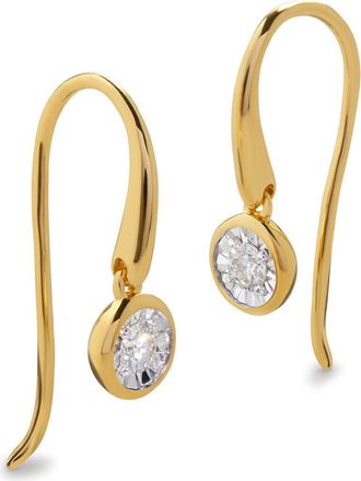 Monica Vinader Lab Grown Diamond Solitaire Drop Earrings in 18K Gold Vermeil at Nordstrom