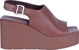 Vic Mati&eacute; Sandalo con zeppa Travel 338 - Dames - Sleehakken - Bruin - 39 EU - Leer - Schoenen