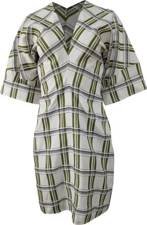 Victoria Beckham Printed Mini V-Neck Dress in Multicolor Viscose