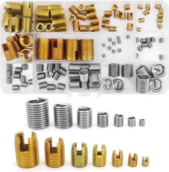 OEM Inserto De Rosca Autotaladrante - Acero Inoxidable 302 Galvanizado - M3 M4 M5 M6 M8 M10 M12 - Kit Reparaci&oacute;n De Roscas - 116 Unidades