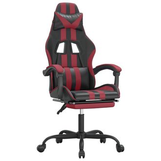 vidaXL Sedia Da Gaming Con Poggiapiedi Nero E Rosso Vino In Similpelle Vidaxl
