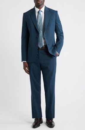 Paul Smith Camberwell Tailored Fit Dark Green Wool Suit in Petrol Green at Nordstrom, Size 36