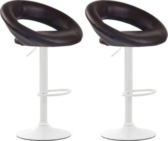 Clp Pack De 2 Taburetes De Barra Olinda En Polipiel Marr&oacute;n Blanco