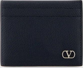 Valentino Garavani Portacarte di credito VLogo Signature Valentino Garavani in pelle a grana