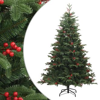 vidaXL Rbol De Navidad Artificial Con Pi&ntilde;as Y Bayas 180 Cm Vidaxl