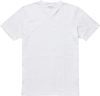 Marvelis V-Shirt MARVELIS, Herren, Gr. L, wei&szlig;, Jersey, Obermaterial: 100% Baumwolle, regular fit, V-Ausschnitt, Shirts V-Shirt, V-Ausschnitt, Doppelpack, regu