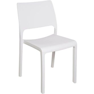 Dmora Dmora Chaise Monobloc Empilable, Made In Italy, Couleur Blanche, Dimensions 52,50 X 82 X 46,50 Cm