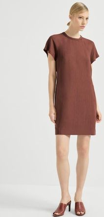 Brunello Cucinelli Fluid twill t-shirt dress in Orange at Nordstrom, Size Xx-Small Eu
