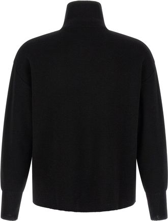 Maryya Virgin Wool Zip Cardigan - Black