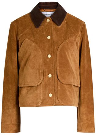 Veronica Beard Walters Panelled Suede Jacket - Tan - S (UK8-10 / S)