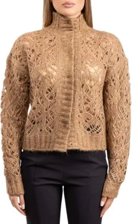 Max Mara Truien & Vesten, Dames, Beige, S, Wol, Quarto Openwork Vest