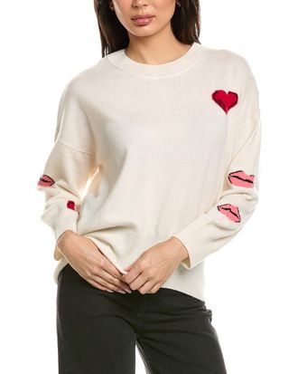 Brodie Kisses Crewneck Wool & Cashmere-Blend Sweater