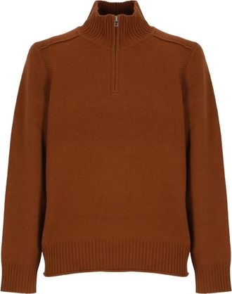 Guest In Residence Half Zip Turtleneck - Heren - Coltruien - Bruin - M - Kasjmier - Truien & Vesten