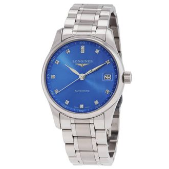 Longines Master Automatic Diamond Blue Dial Ladies Watch L2.357.4.98.6