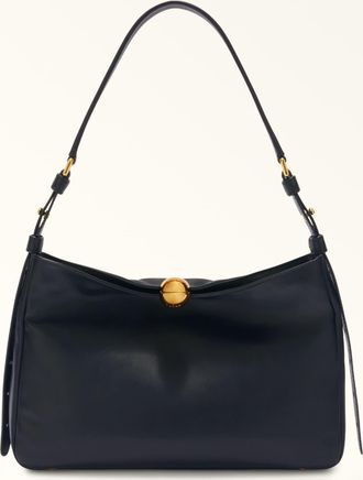 Furla Sfera Soft Borsa A Spalla Nero Nero Pelle Di Vitello Verona Donna