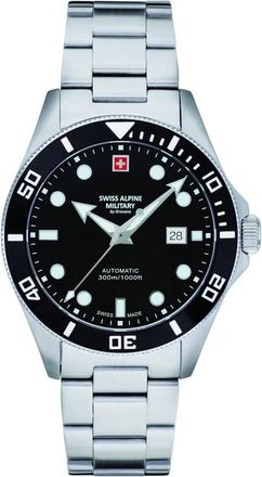 Swiss Alpine Military Herenhorloge 7095.2137 Datumvenster Armband Roestvrij Staal - unisex - Horloges - Zwart - ONE Size - Accessoires