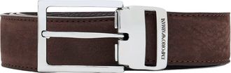 Emporio Armani Coffee Bean Nubuck Leather Belt