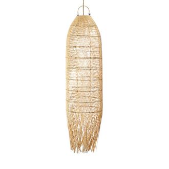 Bazar Bizar L&aacute;mpara colgante de rat&aacute;n en marr&oacute;n 30x30x110 cm