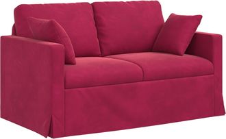 vidaXL Sof&aacute; Rojo Vino 138 X 78 X 80 Cm Terciopelo Vidaxl