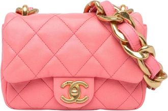 Chanel Pre-owned Mini Quilted Lambskin Funky Town Flap - Dames - Vintage Mini Tas - Roze - ONE Size - Leer - Vintage