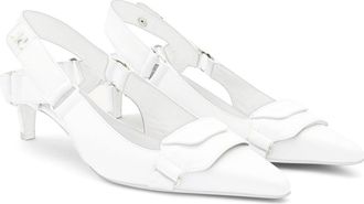 Courrèges Racer leather pumps - women - Leather/Leather/Lambskin - 36 - White