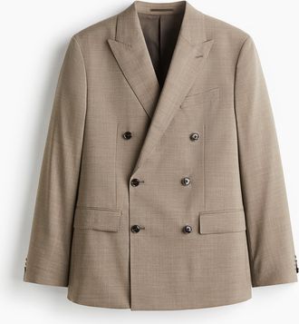 H&M Zweireihiges Jackett aus Wollmix in Regular Fit - Beige