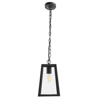 Beliani L&aacute;mpara Colgante Moderna De Exterior Iluminaci&oacute;n Decorativa Para Jard&iacute;n Estructura De Aluminio Mate Pantalla De Vidrio Negro Volarja