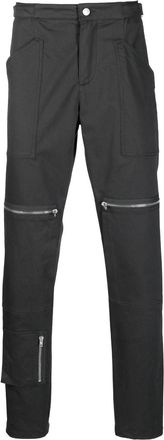 Moschino slim-fit zipped-pockets trousers - men - Cotton/Elastane - 48 - Grey