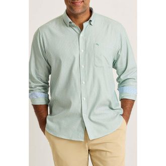 Tommy Bahama Sarasota Stretch Ventura Coast Solid White IslandZone Button-Up Shirt in Dark Spa at Nordstrom, Size Xxx-Large